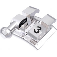 equilibrium® 2 Bandbracket mit Häkchen, 0° Torque, + 3° Angulation für Zahn 43 (10 Stück)