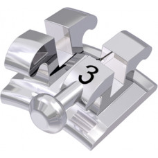 equilibrium® mini Bracket mit Häkchen, 0° Torque, + 3° Angulation für Zahn 33 (10 Stück)